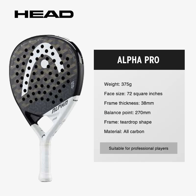 Original HEAD Full Carbon Beach Tennis Racket - Lightweight, Wide Face, Comfortable Grip for Sports Performance