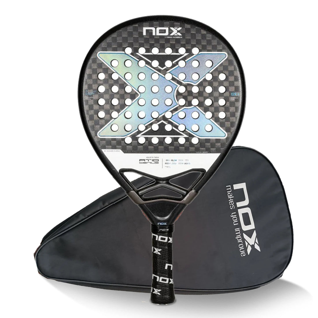 12K Carbon Fiber Tennis Padel Racket – High Balance EVA Memory Paddle with Bag