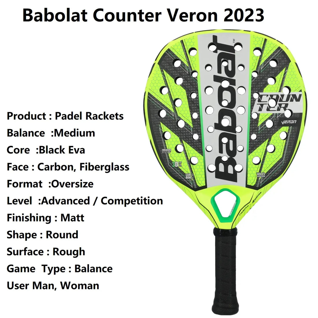 Babolat Counter Veron Vertuo Viper APT Carbon Padel Racket