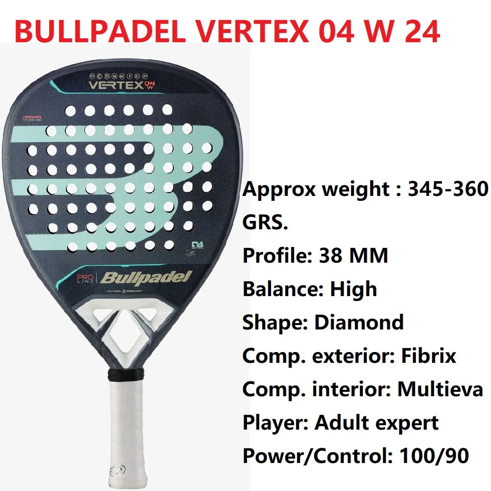 Bullpadel 12K Carbon Fiber Padel Tennis Racket with EVA Soft Core