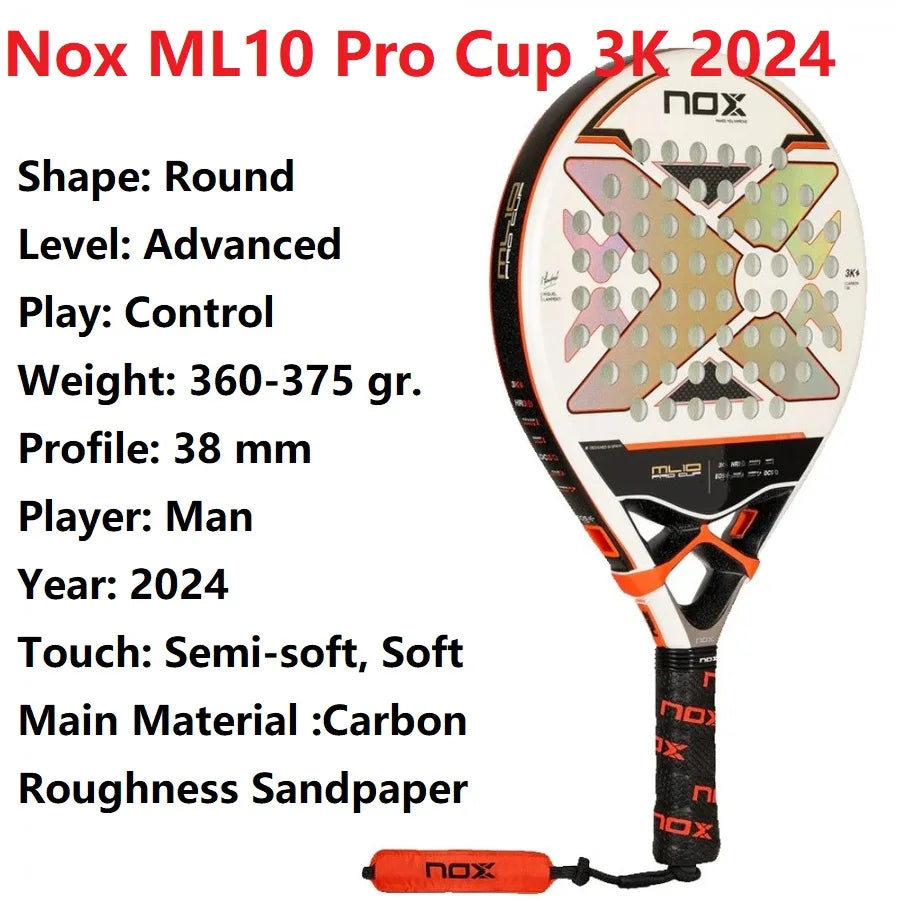 Padel Tennis Racket – 3K Carbon Fiber, EVA Soft Memory Core, Rough Surface, High Balance Paddle