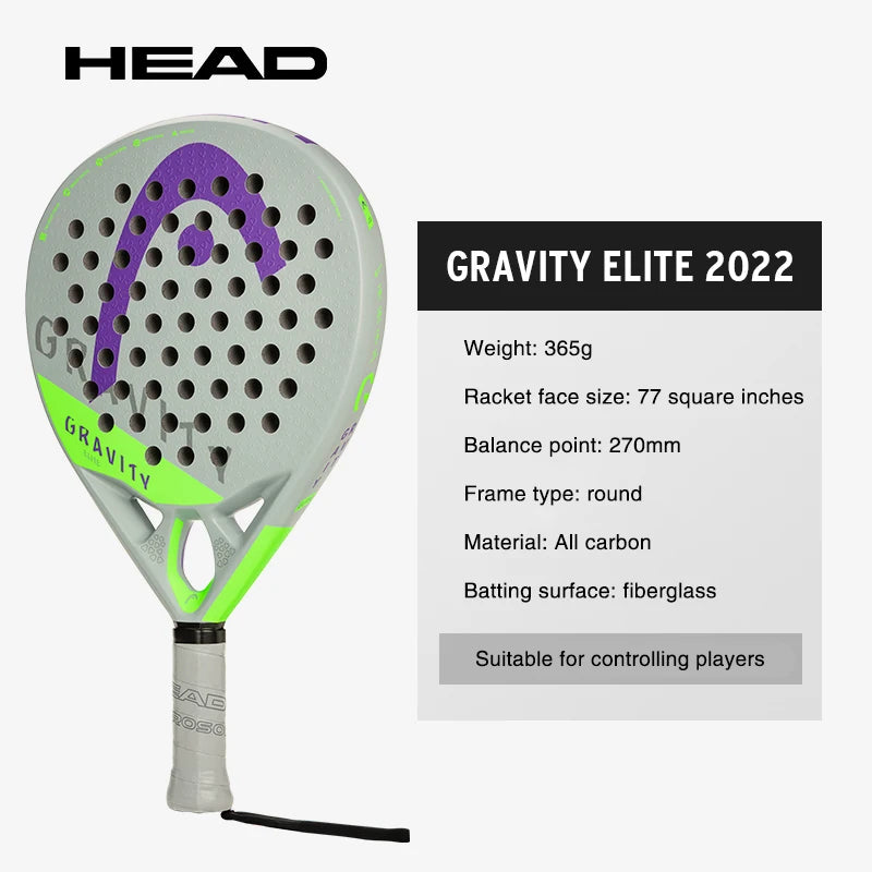 Original HEAD Full Carbon Beach Tennis Racket - Lightweight, Wide Face, Comfortable Grip for Sports Performance