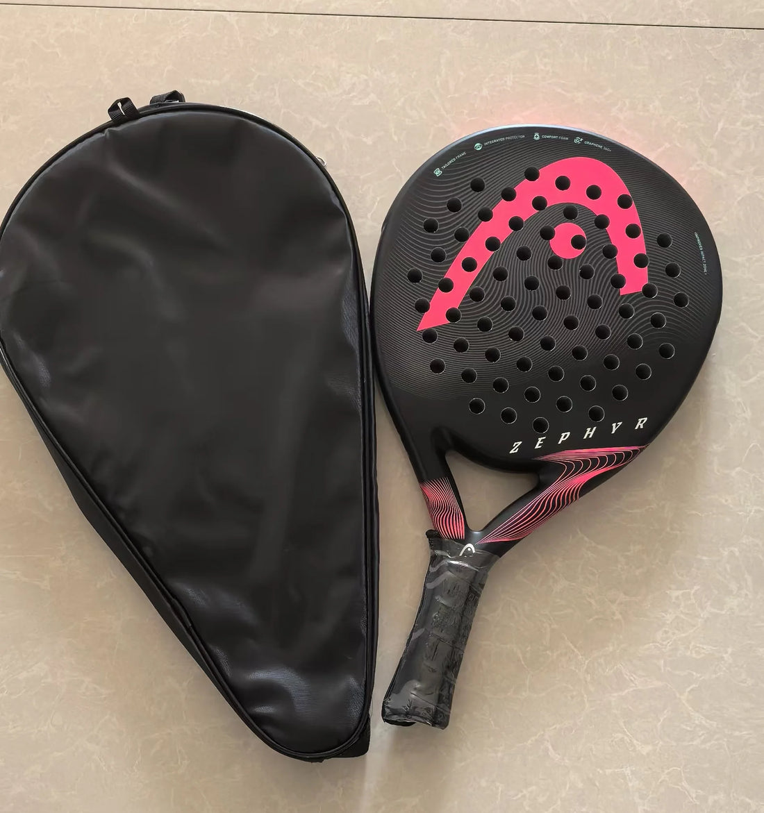 HEAD Zephyr Series Padel Racket – Carbon Fiber Tennis Racket with Cage Plate for All-Level Players