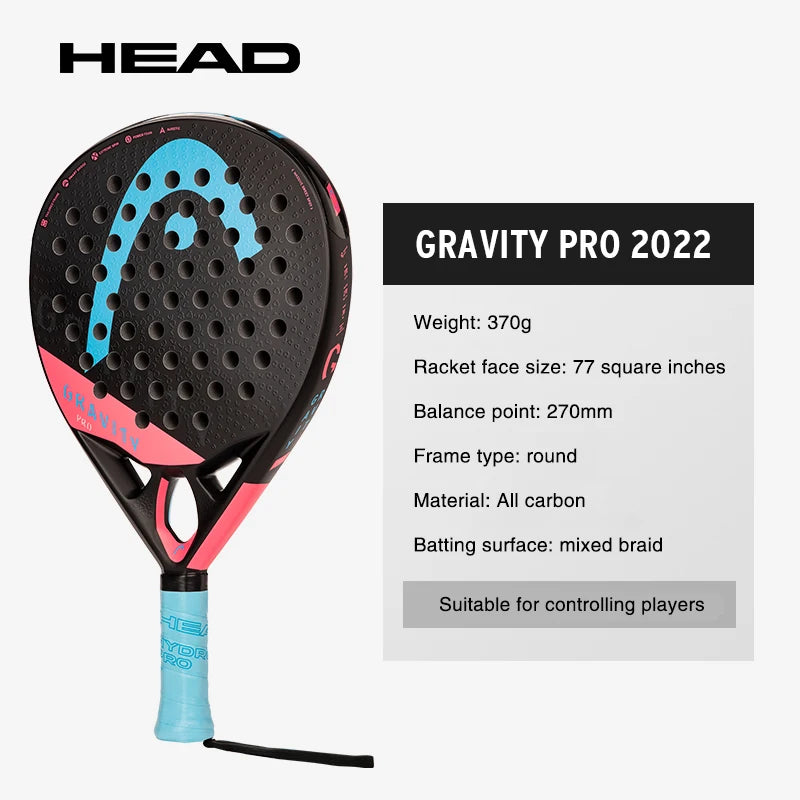 Original HEAD Full Carbon Beach Tennis Racket - Lightweight, Wide Face, Comfortable Grip for Sports Performance