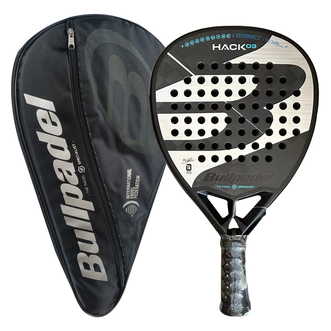 Bullpadel New Padel Racket - Carbon Fiber 3K 12K 18K EVA Soft Round Shape Paddle for Men and Women