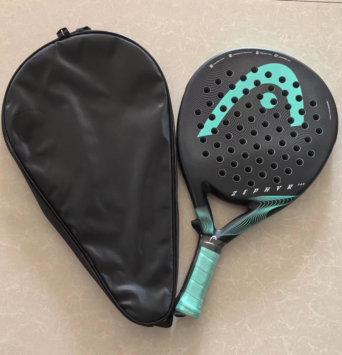 HEAD Zephyr Series Padel Racket – Carbon Fiber Tennis Racket with Cage Plate for All-Level Players