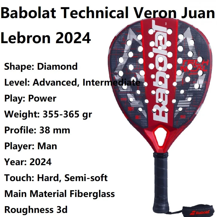 Babolat Professional Pala Padel Tennis Racket Soft Carbon Fiber for Men and Women – Outdoor Sports Equipment