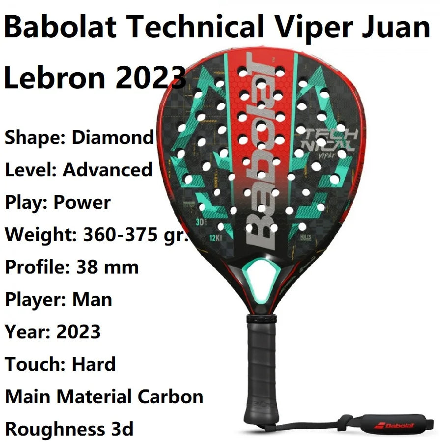 Babolat Professional Pala Padel Tennis Racket Soft Carbon Fiber for Men and Women – Outdoor Sports Equipment