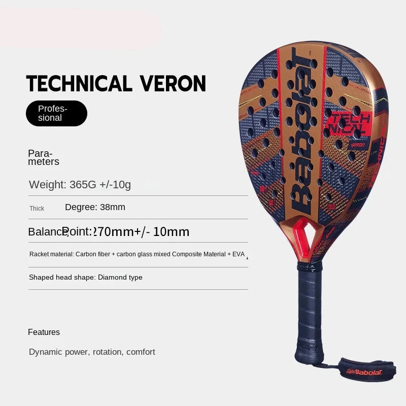 Babolat Beach Tennis Racket - 3K/12K/16K Carbon Fiber Cage with Padel Bag for Adults